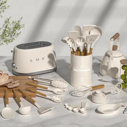 33-Piece Silicone Kitchen Utensils Set with Wooden Handles - Image 7