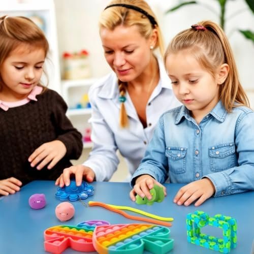 Fidget Toy Set, 36 Piece Sensory Toys, Rainbow Colour Stress Relief Set - Image 7