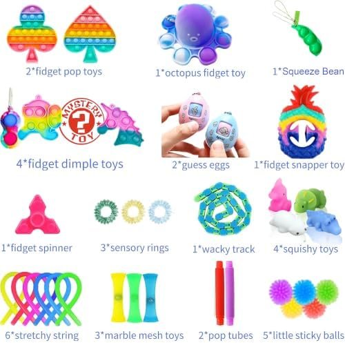 Fidget Toy Set, 36 Piece Sensory Toys, Rainbow Colour Stress Relief Set - Image 2