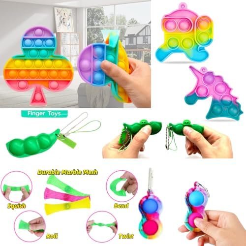 Fidget Toy Set, 36 Piece Sensory Toys, Rainbow Colour Stress Relief Set - Image 3
