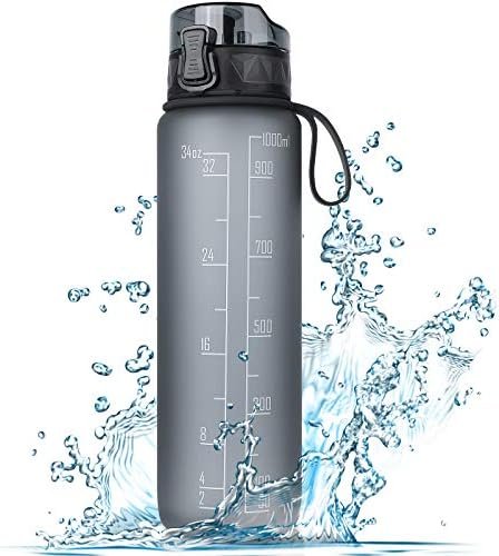 1L Sports Water Bottle, BPA-Free Tritan, Leakproof Bottle with Filter & Carry Loop