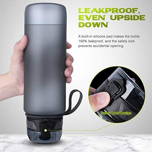 1L Sports Water Bottle, BPA-Free Tritan, Leakproof Bottle with Filter & Carry Loop - Image 3