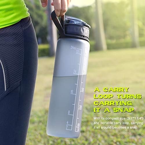 1L Sports Water Bottle, BPA-Free Tritan, Leakproof Bottle with Filter & Carry Loop - Image 4