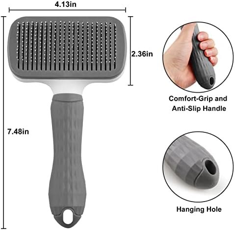 Self-Cleaning Pet Grooming Brush, Slicker Brush for Dogs & Cats, Shedding & Massage - Image 3
