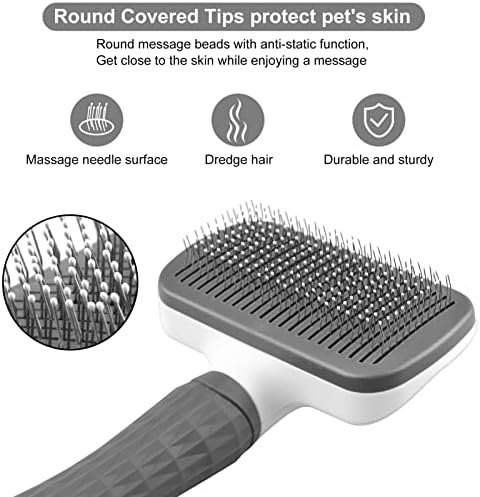 Self-Cleaning Pet Grooming Brush, Slicker Brush for Dogs & Cats, Shedding & Massage - Image 5