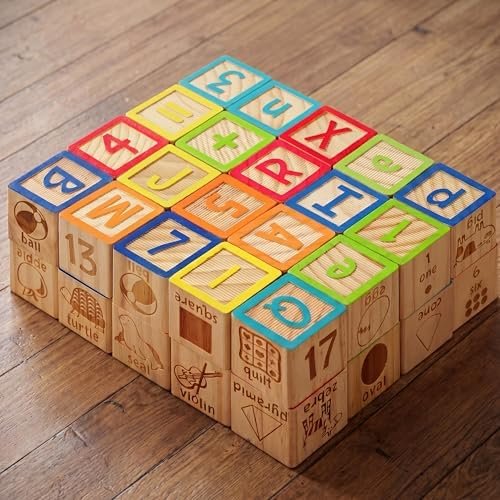 Wooden ABC Blocks & Number Set, 40 Piece Educational Learning Toy, 18 Months+ - Image 2