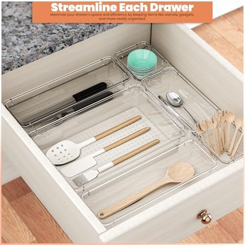 Clear Makeup Drawer Organiser Set, 25-Piece Vanity Storage Bins - Image 4