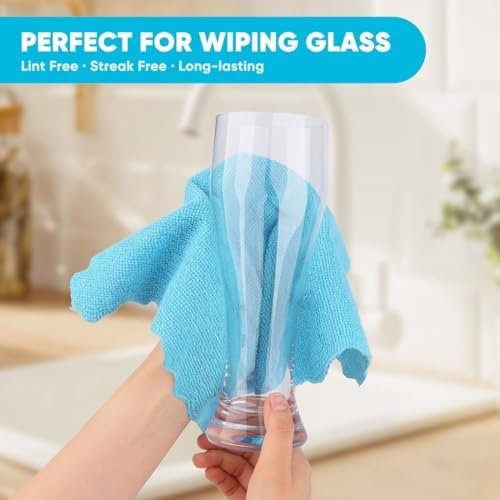 Microfiber Cleaning Cloths, 24 Pack, Multi-Colour, Lint-Free & Highly Absorbent - Image 7