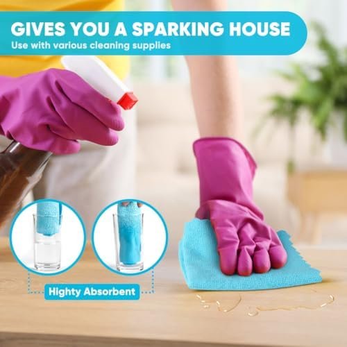 Microfiber Cleaning Cloths, 24 Pack, Multi-Colour, Lint-Free & Highly Absorbent - Image 3