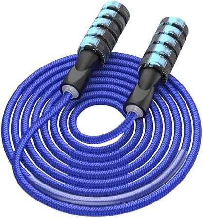 Adjustable Jump Rope, Cotton Skipping Rope for Adults & Kids, Soft Grip Handles