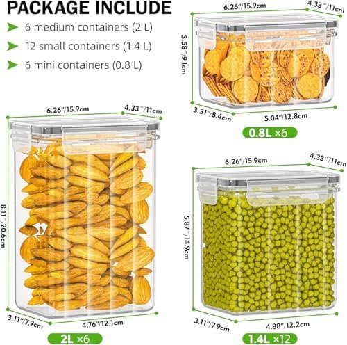 Airtight Food Storage Containers, 24 Pack, BPA-Free Pantry Organisers with Labels - Image 3