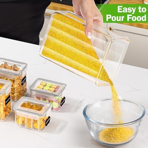 Airtight Food Storage Containers, 24 Pack, BPA-Free Pantry Organisers with Labels - Image 5