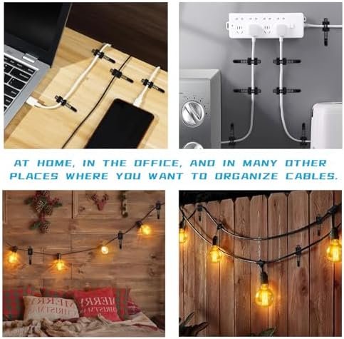 Cable Management Clips, Adjustable Reusable Cable Holders with Adhesive & Screw Mounts - Image 6
