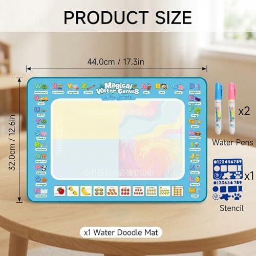 Reusable Water Drawing Mat, 44 × 32 cm, Mess-Free Magic Water Sketch Pad - Image 4