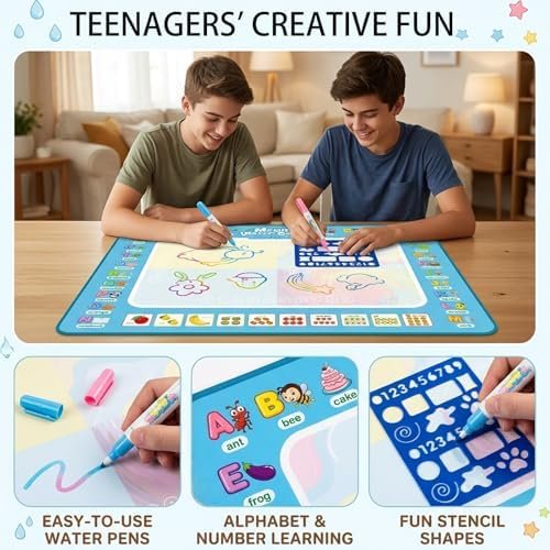 Reusable Water Drawing Mat, 44 × 32 cm, Mess-Free Magic Water Sketch Pad - Image 6