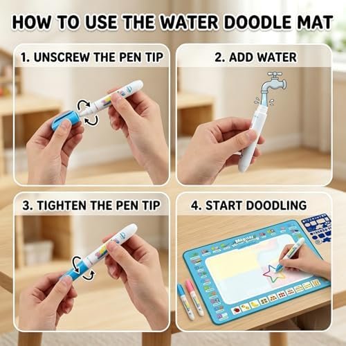 Reusable Water Drawing Mat, 44 × 32 cm, Mess-Free Magic Water Sketch Pad - Image 5